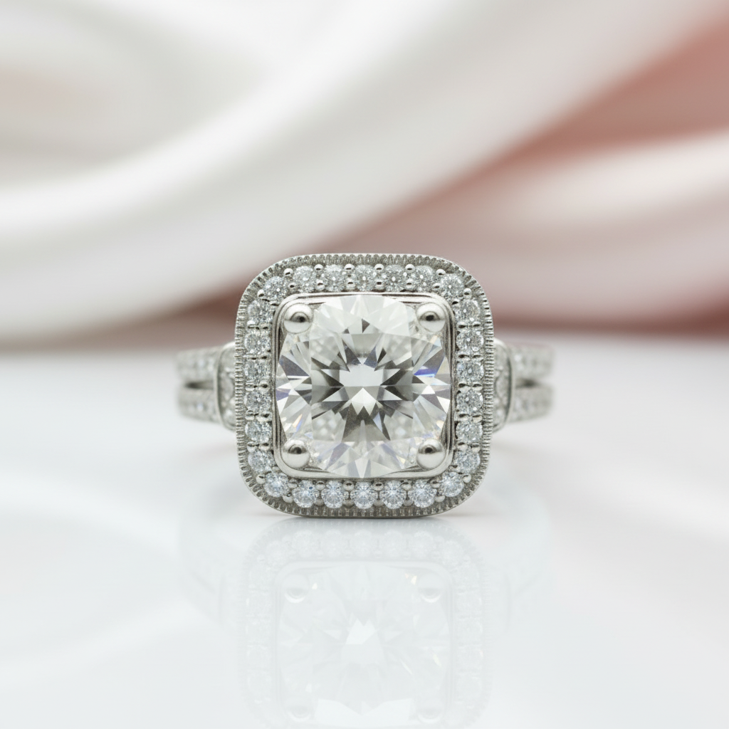 18k Round Cut Diamond Option Minimalist Engagement Ring-Black Diamonds New York