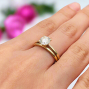 18K Round Cut Diamond Solid Gold Engagement Ring-Black Diamonds New York