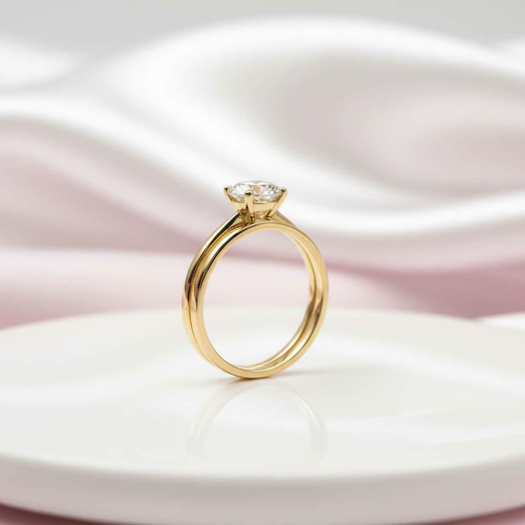 18K Round Cut Diamond Option Solid Gold Engagement Ring-Black Diamonds New York
