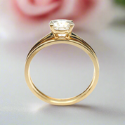 18K Round Cut Diamond Solid Gold Engagement Ring-Black Diamonds New York