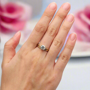 18K Round Cut Diamond Solid Gold Engagement Ring-Black Diamonds New York