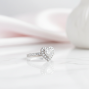 18K Vintage Heart Cut Diamond Option Engagement Ring-Black Diamonds New York