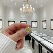 18k White Gold 1.0 Ct Yellow Cushion Cut Diamond Engagement Ring-Black Diamonds New York