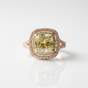 18k White Gold 1.0 Ct Yellow Cushion Cut Diamond Option Engagement Ring