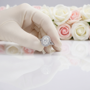 18k White Gold 1.5 Ct Oval Cut Diamond Halo Engagement Ring-Black Diamonds New York