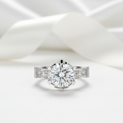 18k White Gold 1.5 Ct Round Diamond Option Engagement Ring-Black Diamonds New York
