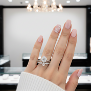 18K White Gold 1.5ct Cushion Cut Diamond Crown Engagement Ring-Black Diamonds New York