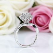 18k White Gold 1.0 Ct 6.5mm Round Cut Diamond Wedding Ring-Black Diamonds New York