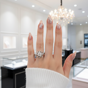 18k White Gold 1.0 Ct 6.5mm Round Cut Diamond Wedding Ring-Black Diamonds New York