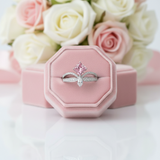 18K White Gold 1ct Princess Cut Pink Diamond Option Crown Engagement Ring-Black Diamonds New York