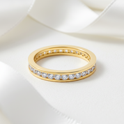 18k White Gold 2.0mm Diamond Option Channel Setting Eternity Ring-Black Diamonds New York