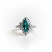 18k White Gold 2.4 Ctw Marquise Cut Diamond Option Engagement Ring-Black Diamonds New York