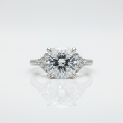 18K White Gold 3ct Cushion Cut Diamond Option Arrow Engagement-Black Diamonds New York