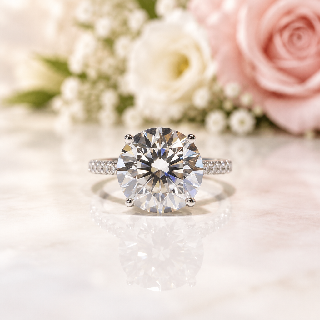 18k White Gold 4ct Diamond Option Engagement Ring – Black Diamonds  display picture 1