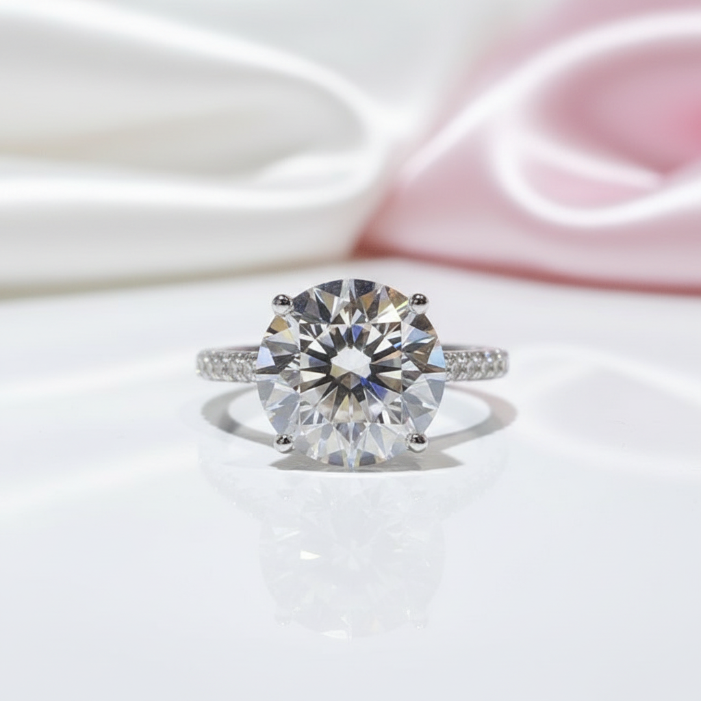 18k White Gold 4ct Diamond Option Engagement Ring-Black Diamonds New York