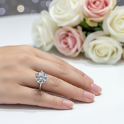 18K White Gold 5.0ct Round-Cut Sparkling Diamond Engagement Ring-Black Diamonds New York