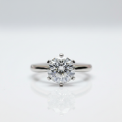 18K White Gold 5.0ct Round-Cut Sparkling Diamond Option Engagement Ring-Black Diamonds New York