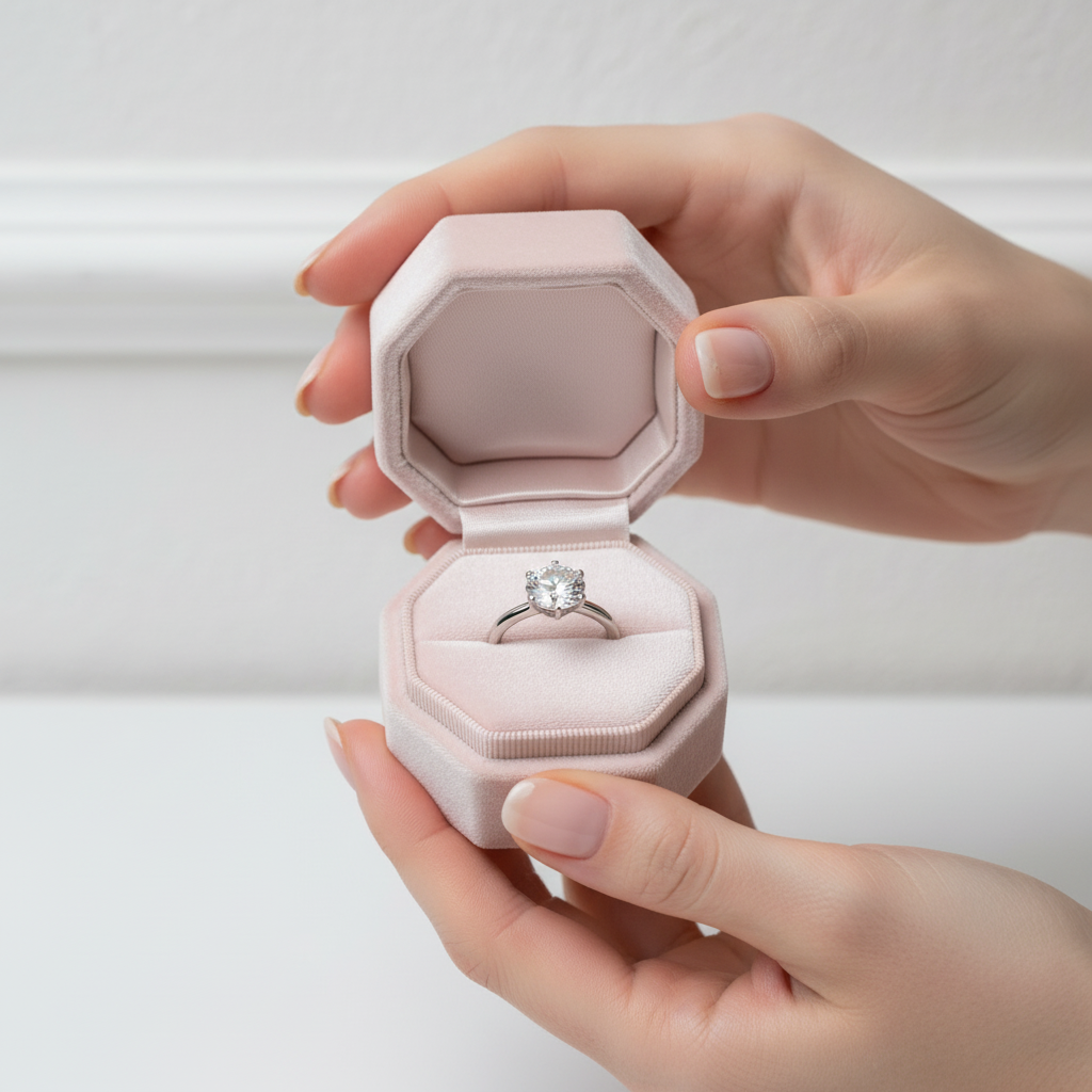 18K White Gold 5.0ct Round-Cut Sparkling Diamond Option Engagement Ring-Black Diamonds New York