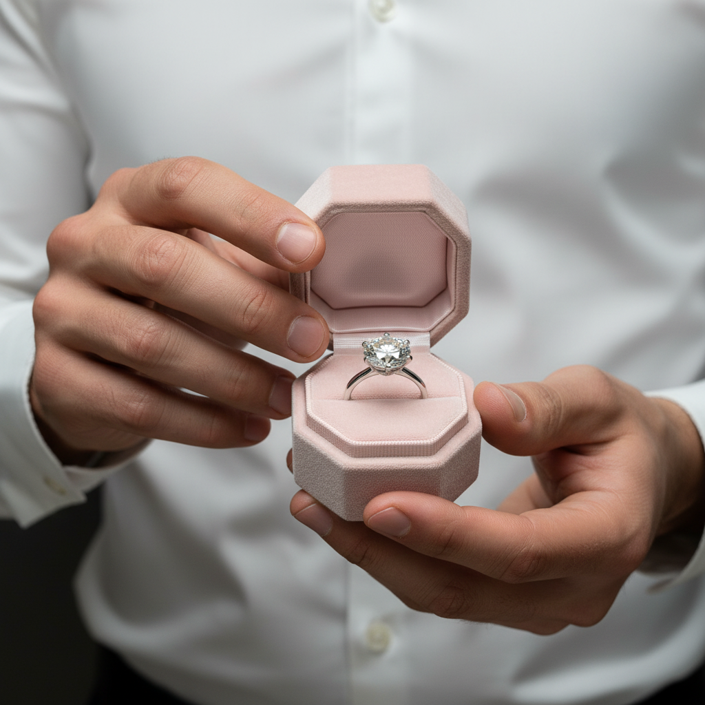 18K White Gold 5.0ct Round-Cut Sparkling Diamond Option Engagement Ring-Black Diamonds New York