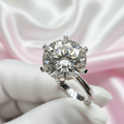 18K White Gold 5.0ct Round-Cut Sparkling Diamond Engagement Ring-Black Diamonds New York