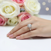 18K White Gold 5.0ct Round-Cut Sparkling Diamond Engagement Ring-Black Diamonds New York