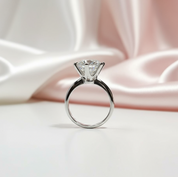 18K White Gold 5.0ct Round-Cut Sparkling Diamond Engagement Ring-Black Diamonds New York