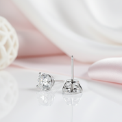 18k White Gold 6.5mm Diamond Option Earrings-Black Diamonds New York
