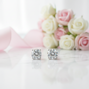 18k White Gold 6.5mm Diamond Option Earrings-Black Diamonds New York