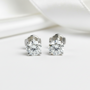 18k White Gold 6.5mm Diamond Option Earrings-Black Diamonds New York