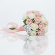 18k White Gold Diamond Option Engagement Ring-Black Diamonds New York