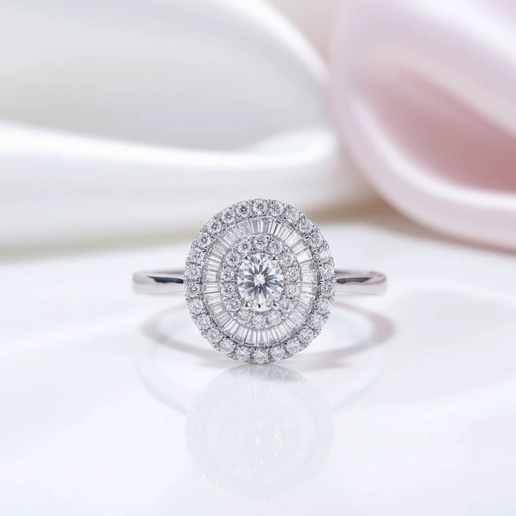 18k White Gold Diamond Option Engagement Ring-Black Diamonds New York