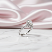 18K White Gold Pear Cut 1 Carat Diamond Option Water Drop Engagement Ring-Black Diamonds New York