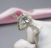 18K White Gold Pear Cut 1 Carat Diamond Water Drop Engagement Ring-Black Diamonds New York