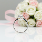 18K White Gold Pear Cut 1 Carat Diamond Option Water Drop Engagement Ring-Black Diamonds New York