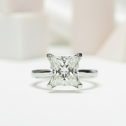 18K White Gold Princess Cut 2 Carat Diamond Engagement Ring-Black Diamonds New York