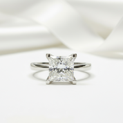 18K White Gold Princess Cut 2 Carat Diamond Engagement Ring-Black Diamonds New York