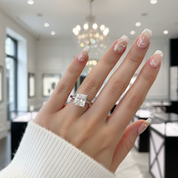 18K White Gold Princess Cut 2 Carat Diamond Engagement Ring-Black Diamonds New York