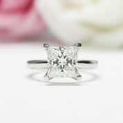 18K White Gold Princess Cut 2 Carat Diamond Engagement Ring-Black Diamonds New York