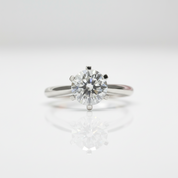 18K White Gold Round Brilliant Cut 1ct Diamond Option Engagement Ring-Black Diamonds New York