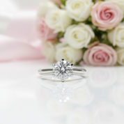 18K White Gold Round Brilliant Cut 1ct Diamond Option Engagement Ring-Black Diamonds New York