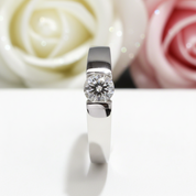 18k White Gold Round Cut 0.5 Carat 5mm Diamond Men's Ring-Black Diamonds New York