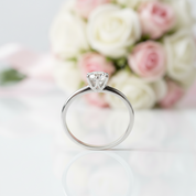 18K White Gold Round Cut 0.5ct 5mm Diamond Option Engagement Ring-Black Diamonds New York