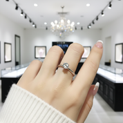 18K White Gold Round Cut 0.5ct 5mm Diamond Option Engagement Ring-Black Diamonds New York