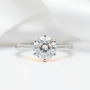 18K White Gold Round Cut 1 Carat 6.5mm D Color Diamond Engagement Ring-Black Diamonds New York