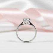 18K White Gold Round Cut 1 Carat 6.5mm D Color Diamond Engagement Ring-Black Diamonds New York