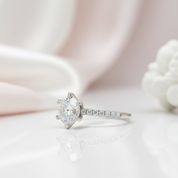 18K White Gold Round Cut 1ct Diamond Option Engagement Ring-Black Diamonds New York