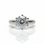 18K White Gold Round Cut 3 Carat Diamond Option Engagement Ring-Black Diamonds New York