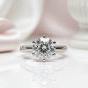 18K White Gold Round Cut 3 Carat Diamond Option Engagement Ring-Black Diamonds New York