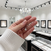 18k White Gold Round Diamond Necklace-Black Diamonds New York