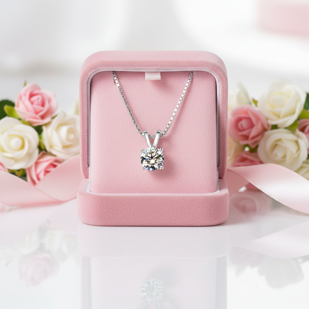 18k White Gold Round Diamond Necklace-Black Diamonds New York